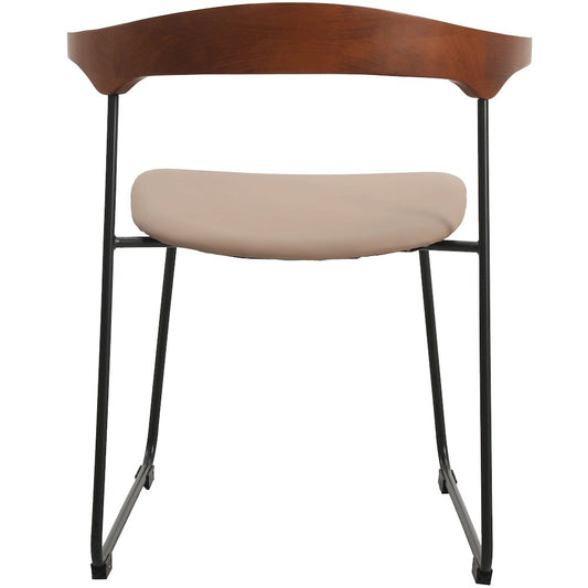 Lyra Collection Modern Chair in Dark Wood back and Taupe Seat