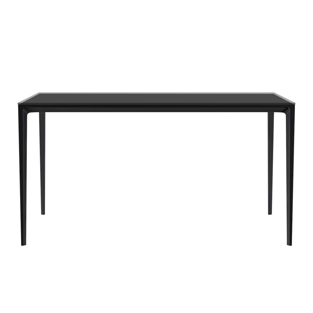 Avo Series Modern Dining Table Black Base, With 71 Clear Glass Top