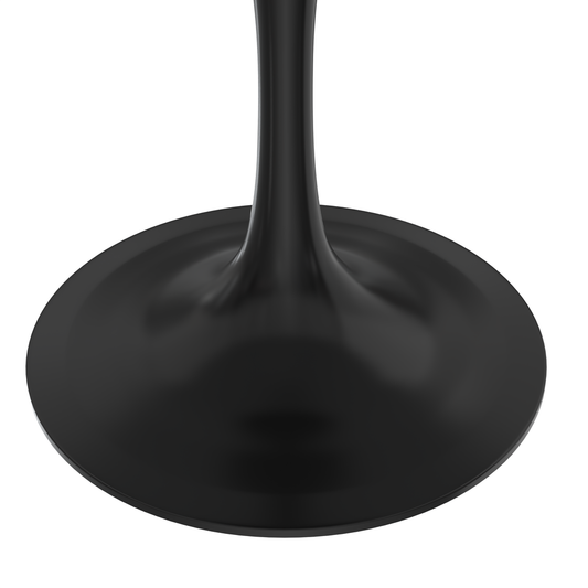 48 Round Dining Table, Black Base with Light Natural Wood MDF Top