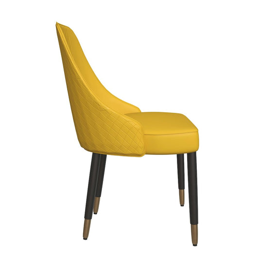Allure Collection Modern Dining Chair In Mustard Yellow - Set of 4