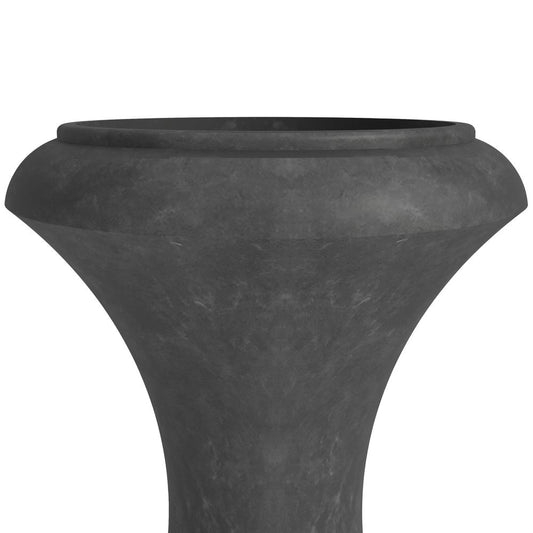 Daisy Series Poly Fiber Stone Planter in Black, 14 Dia, 24.8 High