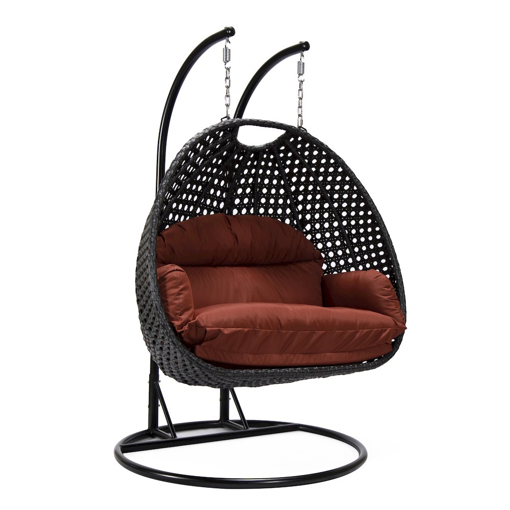 Mendoza Charcoal Wicker Hanging 2 person Egg Swing Chair