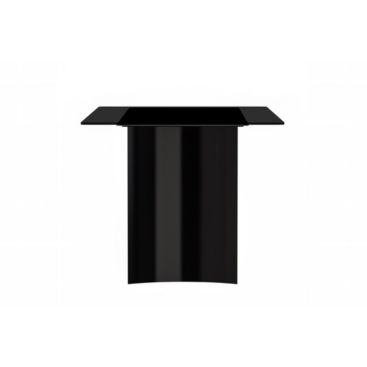 Modern Dining Table Black Stainless Steel Base, With 55 Black Glass Top
