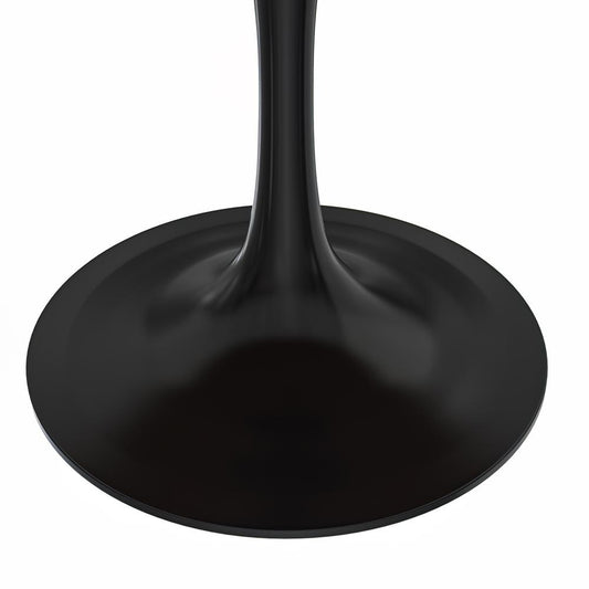 Verve Collection 48 Round Dining Table, Black Base with Cognac Brown MDF Top