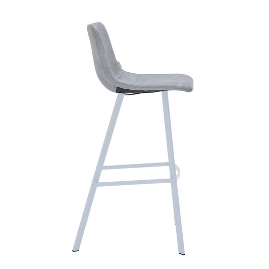 Elland - Bar stool -Light Grey- White Base Set of 2