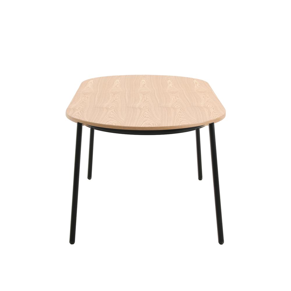 71" Oval Dining Table with MDF Top and Black Steel Legs