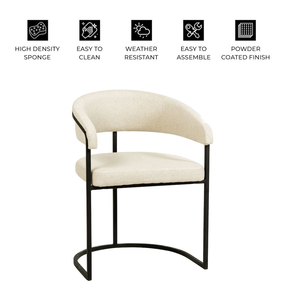 Aero Collection Modern Dining Chair in Taupe Set of 4