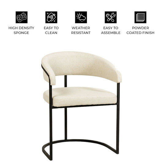 Aero Collection Modern Dining Chair in Taupe Set of 4