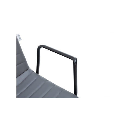 Zylar Series Office Guest Arm Chair in Grey Leather