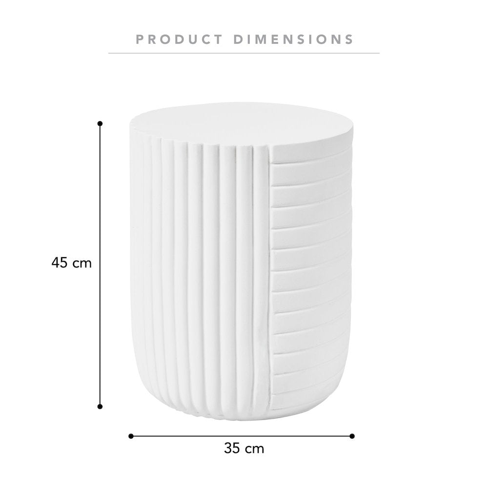 Modern Side End Table Trove Series In White