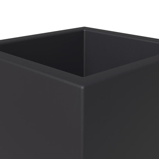 Fern Series Poly Stone Planter 9" Cube in Black