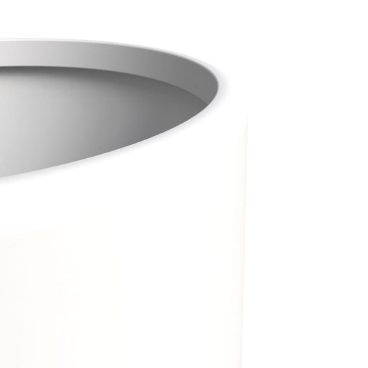 Tundra Series Poly Stone cylindrical Shape Planter in White 24" Dia, 26" High