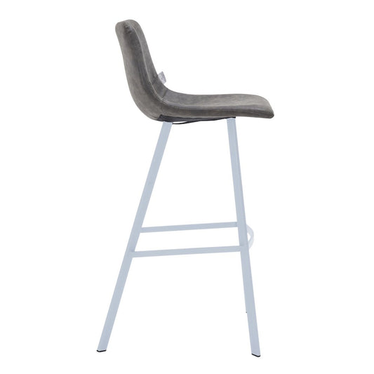 Elland - Bar stool - Grey- White Base Set of 2