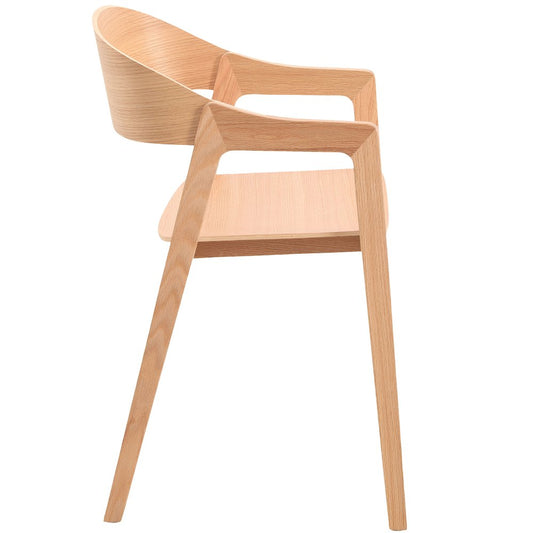 Rivo Collection Elegant Dining Chair in Natural Wood - Set of 2