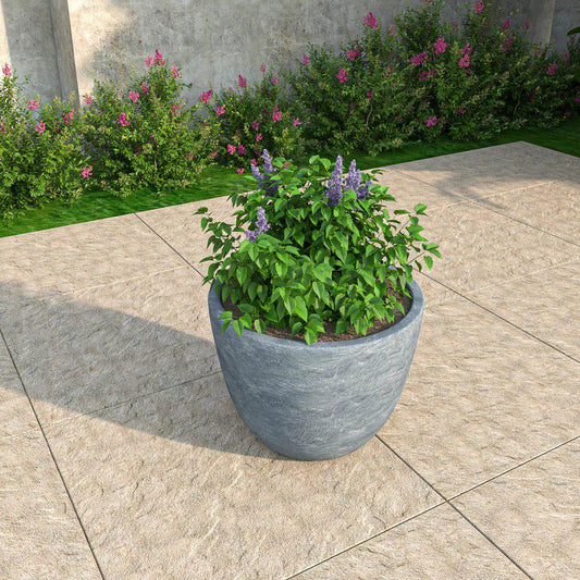Dahlia Series Poly Stone Planter in TerraCotta Color 17.5 Dia, 13.6 High