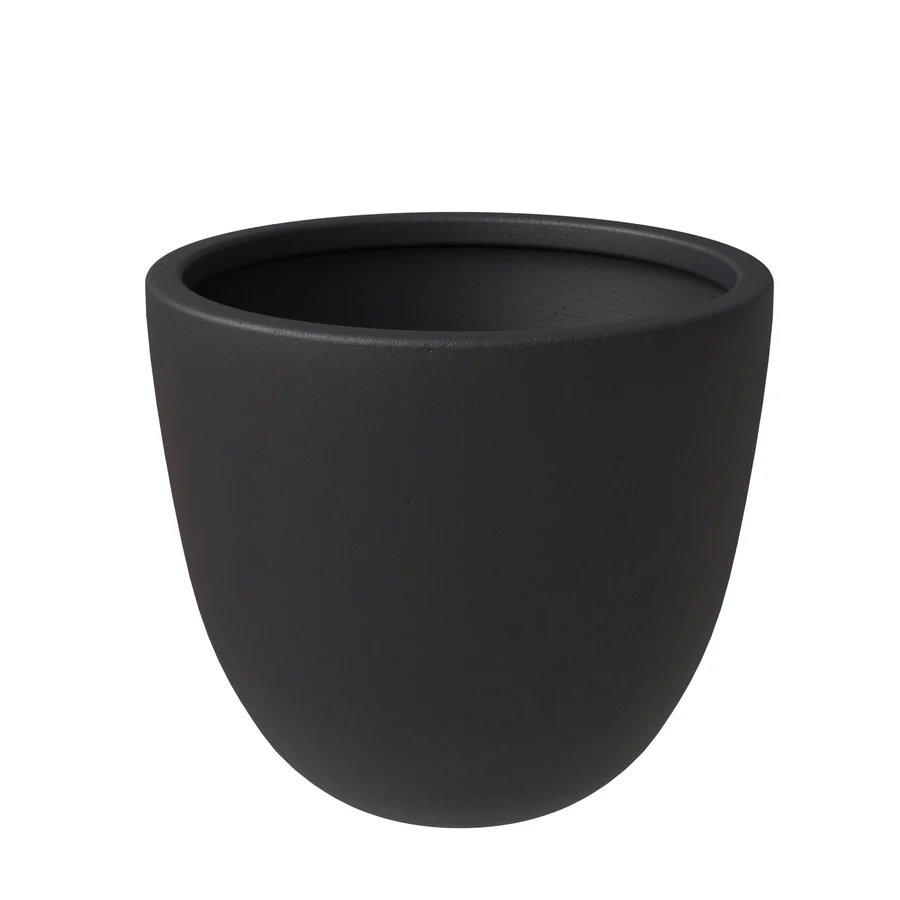 Dahlia Series Poly Stone Planter in Black 21.3 Dia, 15.7 High