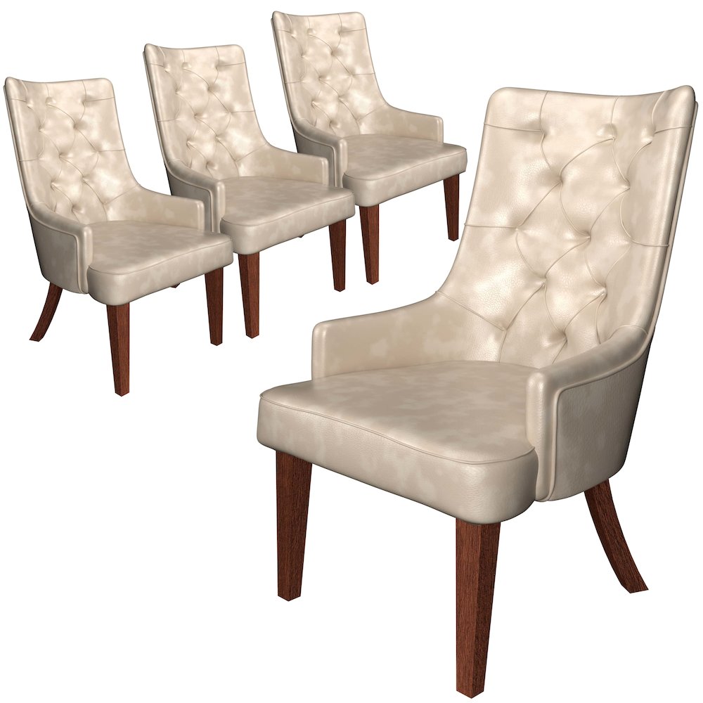 Spruce Collection Modern Wooden Dining Chair in Toupe Set of 4