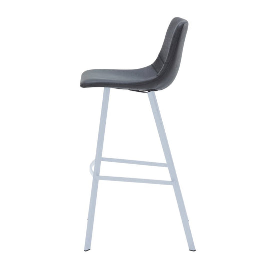Elland - Bar stool -Charcoal Black- White Base Set of 2