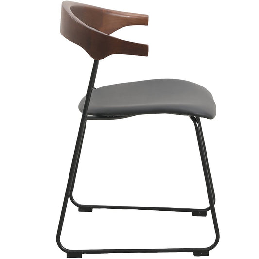 Lyra Collection Modern Chair in Black Walnut Color back and Black Seat