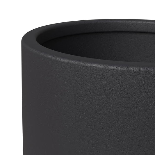 Crete Series Poly Stone Planter in Black 17.3 Dia, 31.5 High