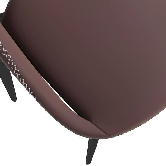 Amalfi Collection Fabric Modern Dining Chair in Plum Purple - Set of 4