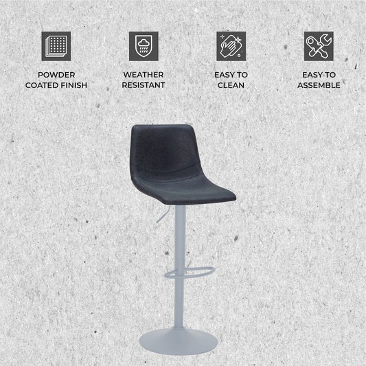 Tilbury - Bar stool - White Base with Charcoal Black Seat