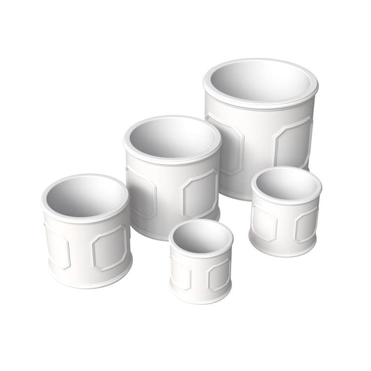 Meadow Series Poly Stone Planter Set in White