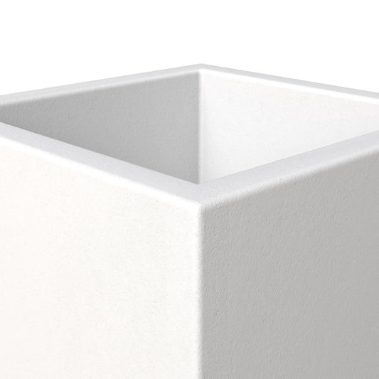 Fern Series Poly Stone Planter 15" Cube in White