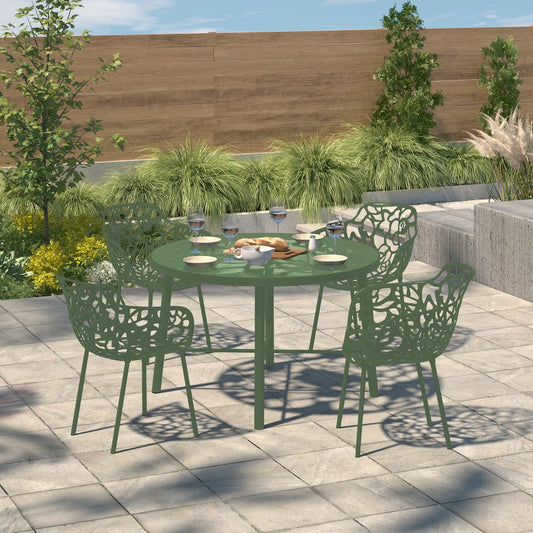 Modern Devon Aluminum Armchair, Set of 4