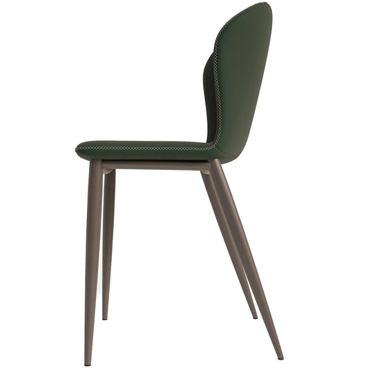 Mosaic Collection Modern Dining Chair in Olive Green Fabric - Set of 2