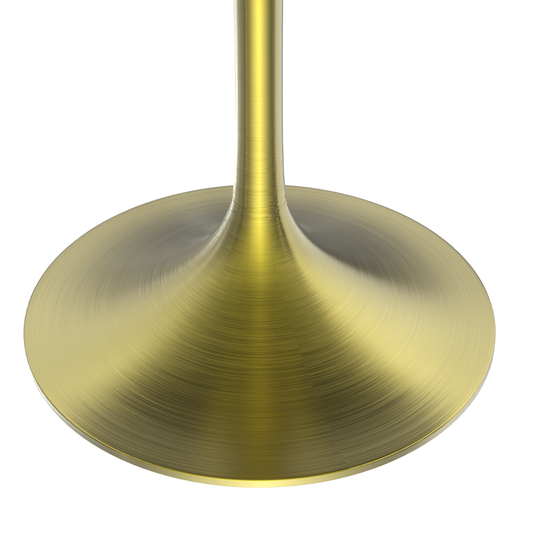 48 Round Dining Table, Brushed Gold Base with Sintered Stone Grey Top