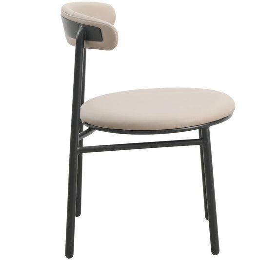 Lume Collection Modern Dining Chair in Dark Taupe Set of 4