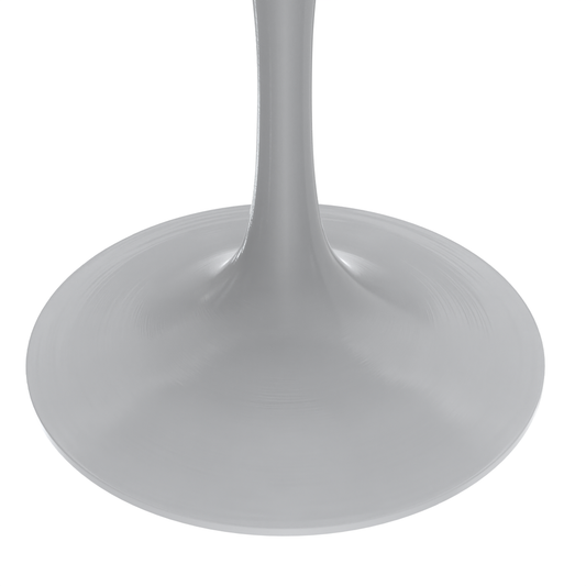 Verve Collection 48 Round Dining Table, White Base with Sintered Stone Black Top