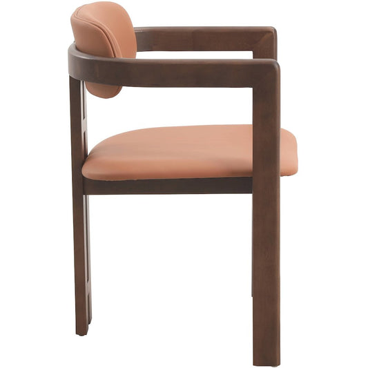 Velo Series Modern Dining Chair in Black Walnut Wood with Dark Brown Seat