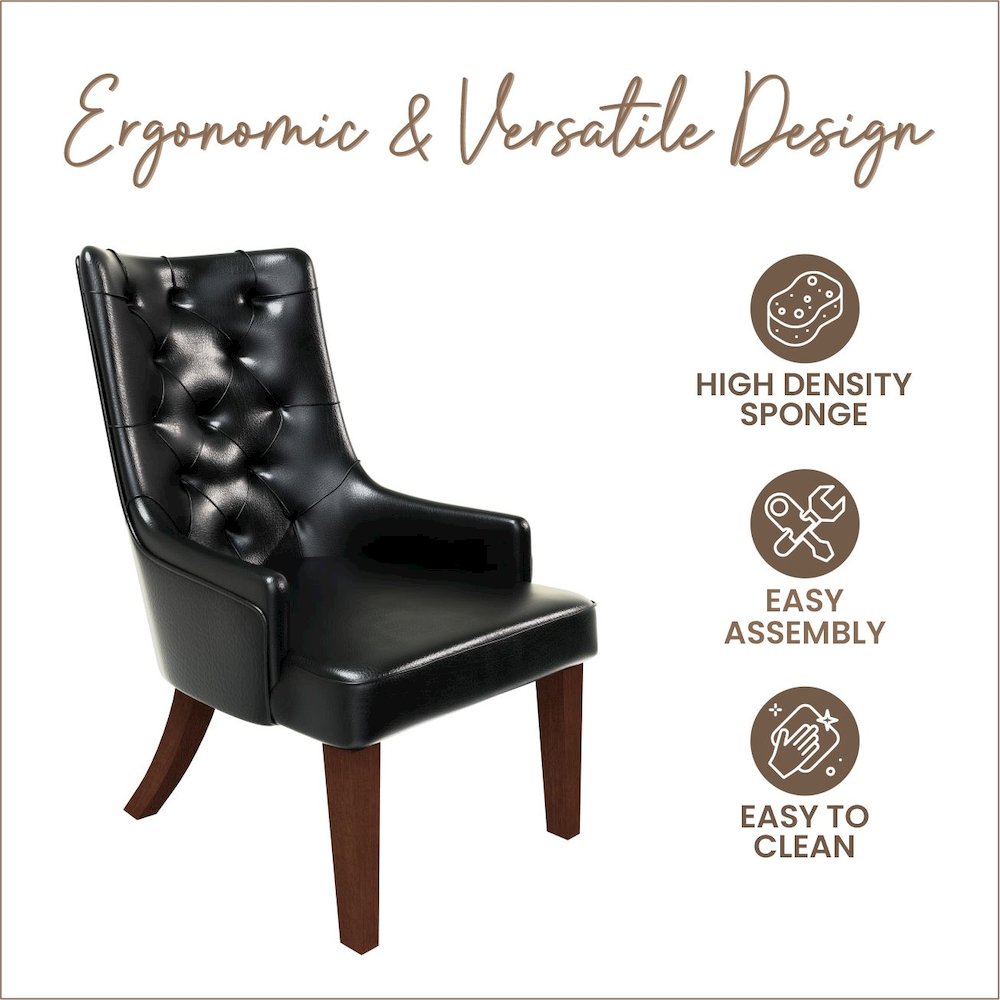 Spruce Collection Modern Wooden Dining Chair in Charcoal Grey Set of 4