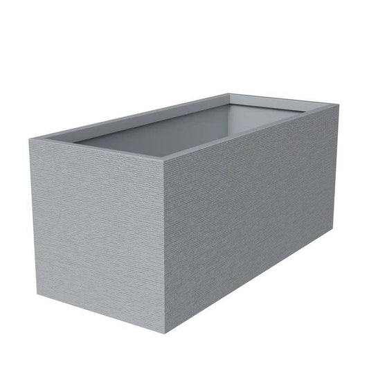 Flora Series Rectangle Poly Stone Planter in Grey 15.7 x 15.7, 35.4 Long