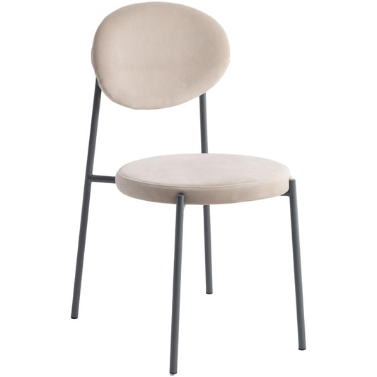 Euston Modern Velvet Dining Chair with Grey Steel Frame, Set of 2
