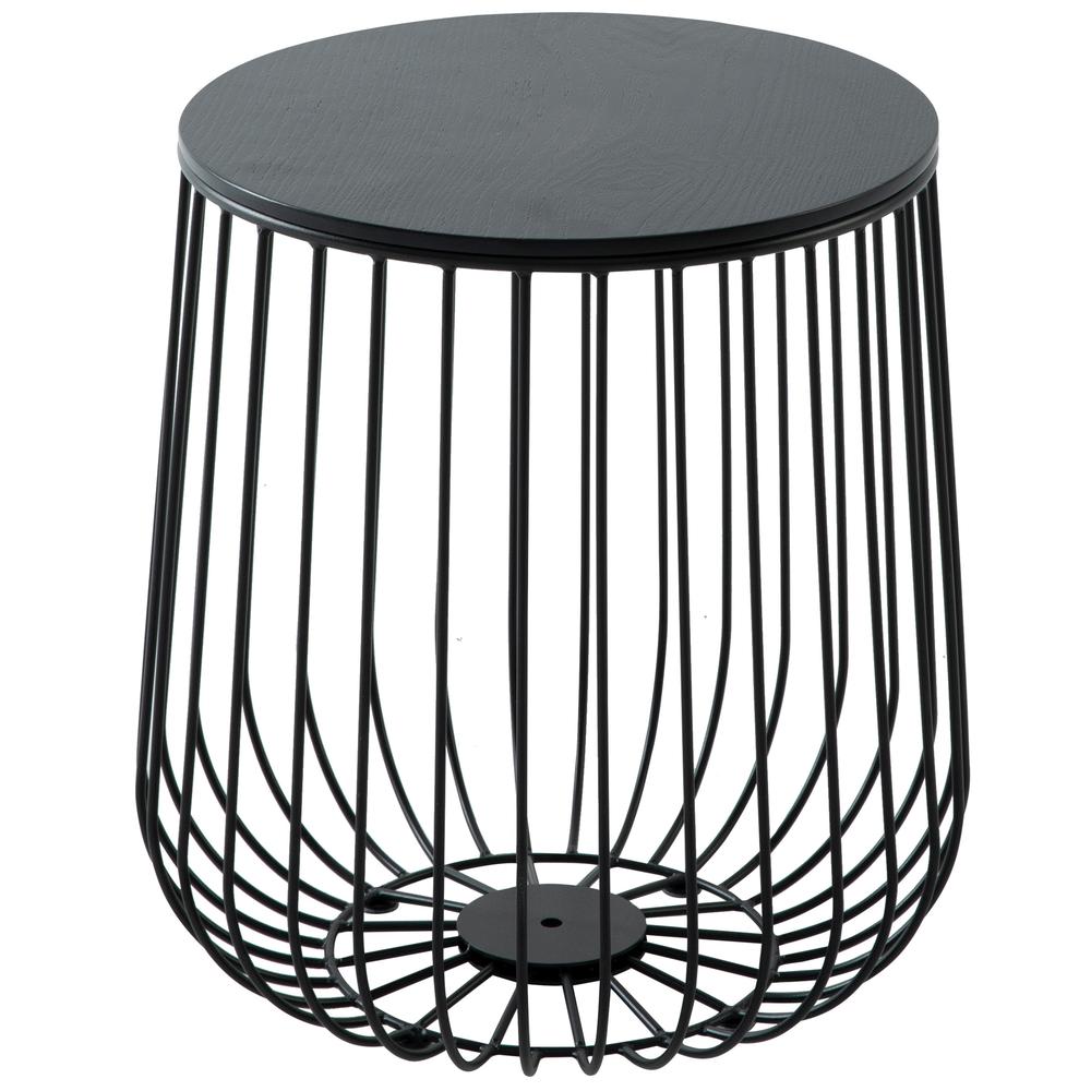 Runswick Modern Wood Top End Table With Metal Base