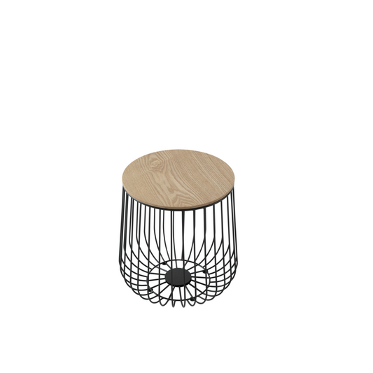 Runswick Modern Wood Top End Table With Metal Base