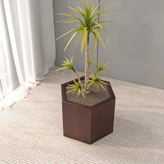 Thicket Series Poly Stone Planter in Brown 11 High