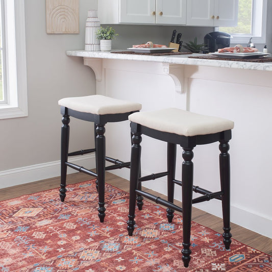 Marino Black Backless Bar Stool