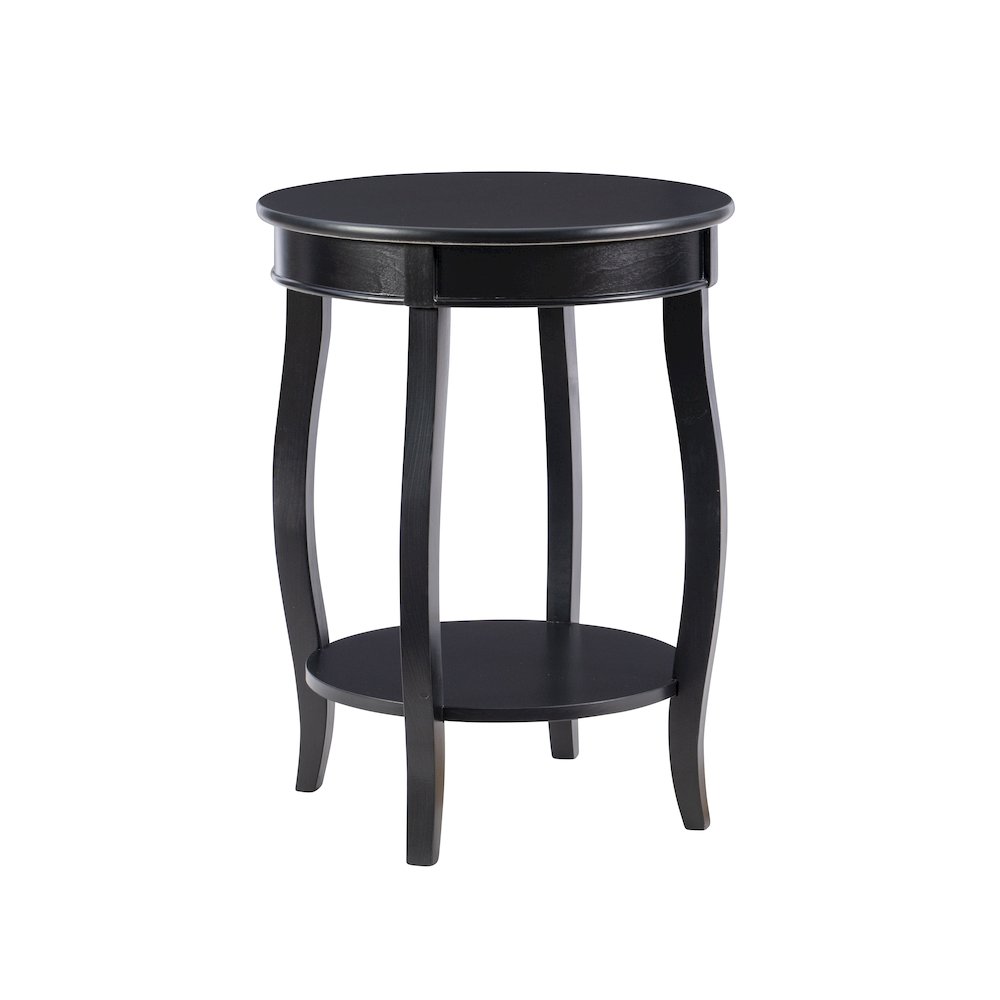 Black Round Table with shelf