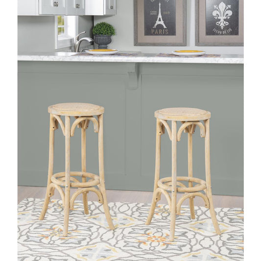 Rae Rattan Seat Backless Bar Stool