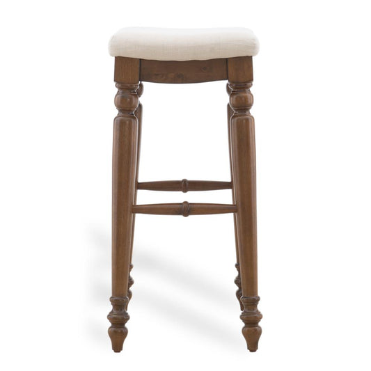 Marino 30" Backless Bar Stool, Linen/Walnut