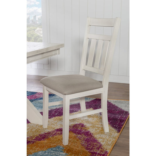 Turino Distressed White Side Chair