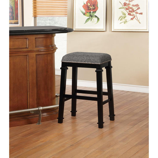 Kennedy Black And White Tweed Backless Bar Stool