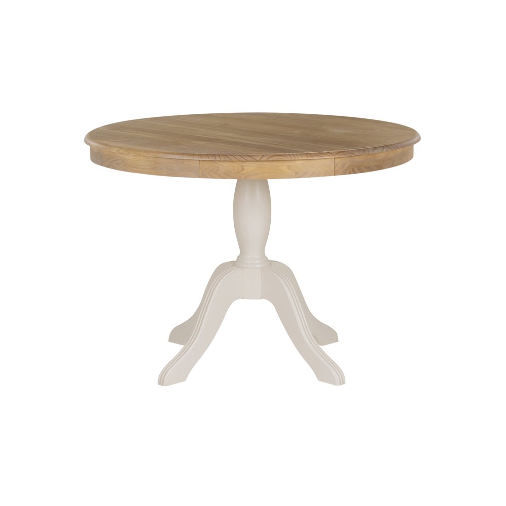 Tobin Pedestal Dining Table, Natural And White
