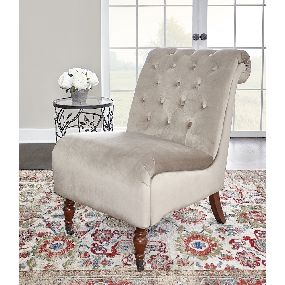 Cora Mink Tufted Slipper Chair