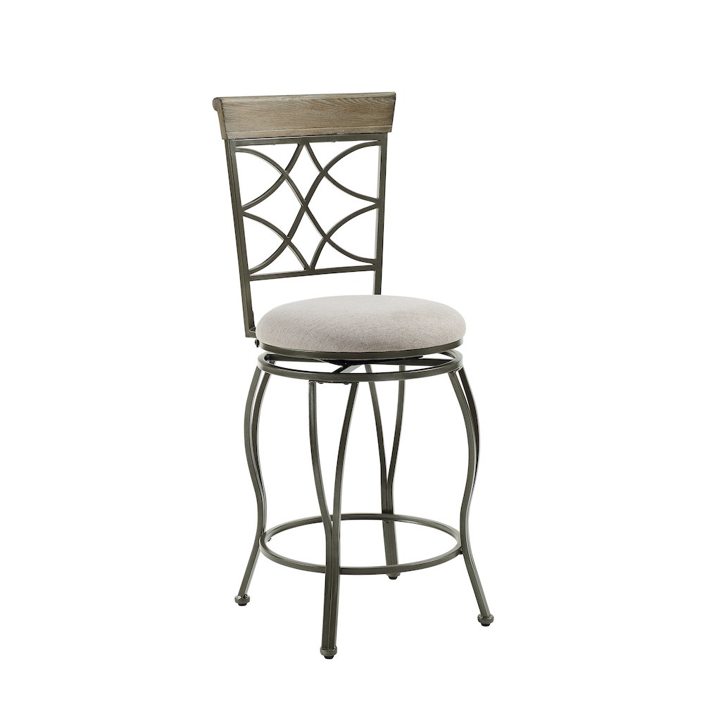 Curves Pewter Metal Counter Stool