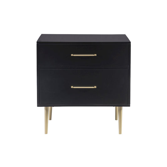 Gloria Two Drawer Night Stand Black